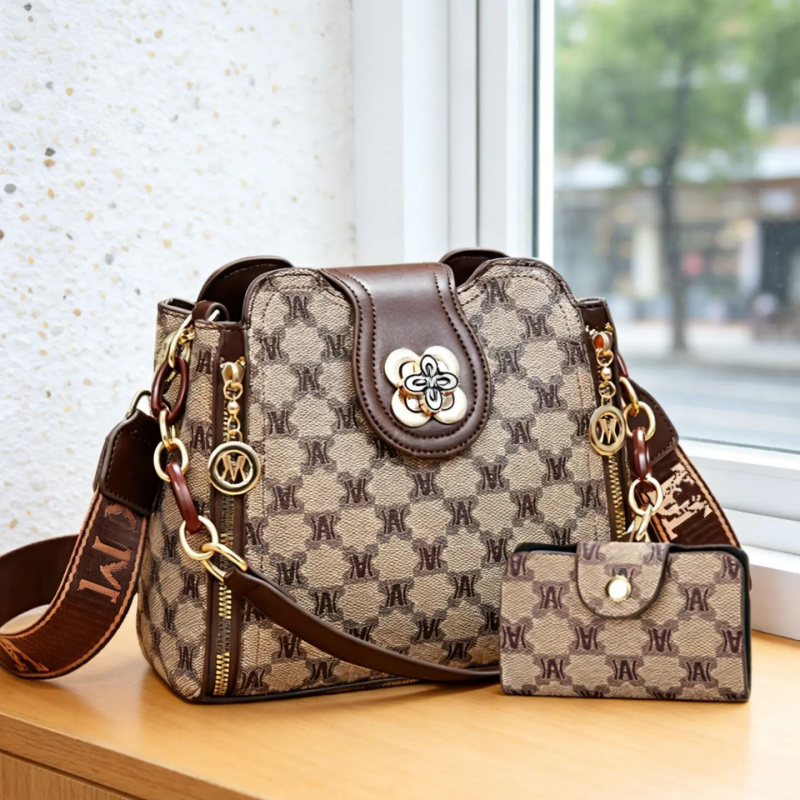 Vintage Fashion Women - กระเป๋าสะพายไหล่พิมพ์ลายตัวอักษรวินเทจ กระเป๋าสะพายข้างทันสมัยและใช้งานได้หลากหลาย เหมาะสำหรับการทำงานและการใช้งานในชีวิตประจำวัน