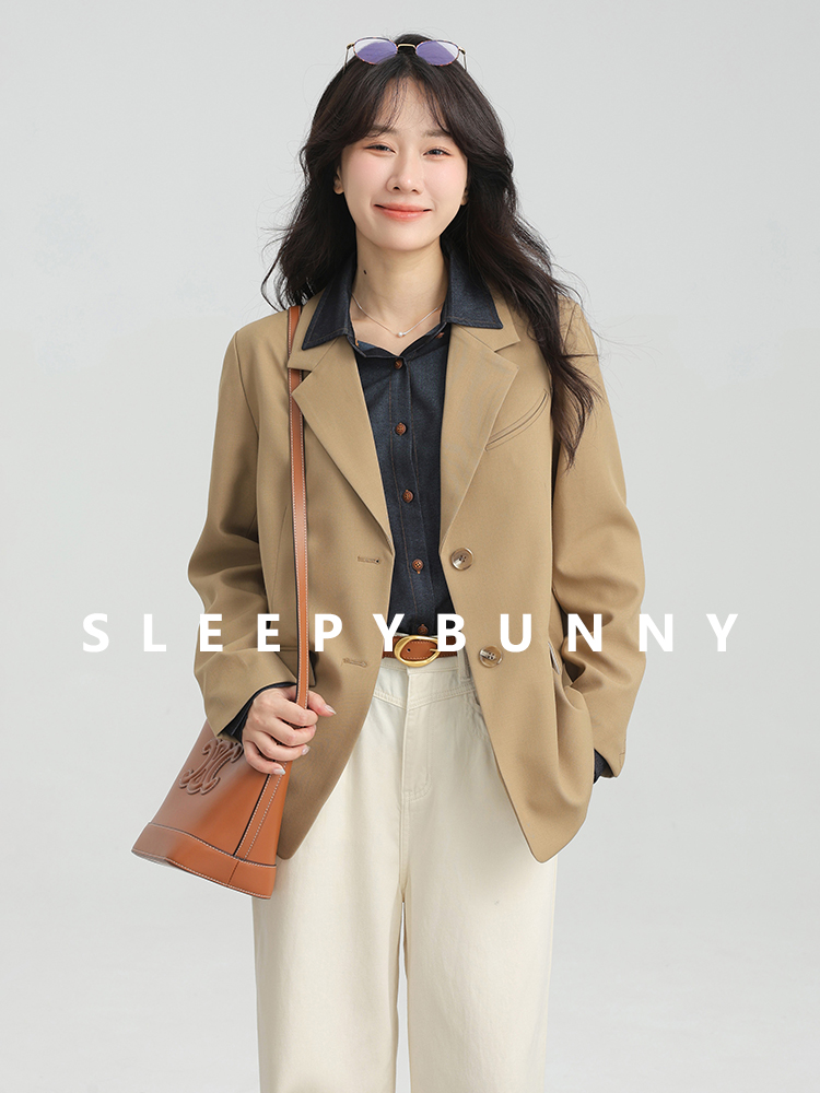 Vintage Fashion Retro Outfit - เสื้อแจ็คเก็ตเบลเซอร์ทรงหลวมสไตล์วินเทจหรูหราสำหรับผู้หญิงฤดูใบไม้ร่วงปกเสื้อแฟชั่นลำลองพร้อมดีไซน์เก๋ย้อนยุคทุกวันชุดสไตล์เกาหลี