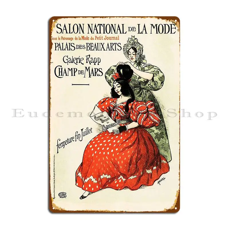 Vintage Fashion Exhibition - ป้ายโฆษณาแฟชั่นโชว์สไตล์ฝรั่งเศสวินเทจของ Salon National De La Mode