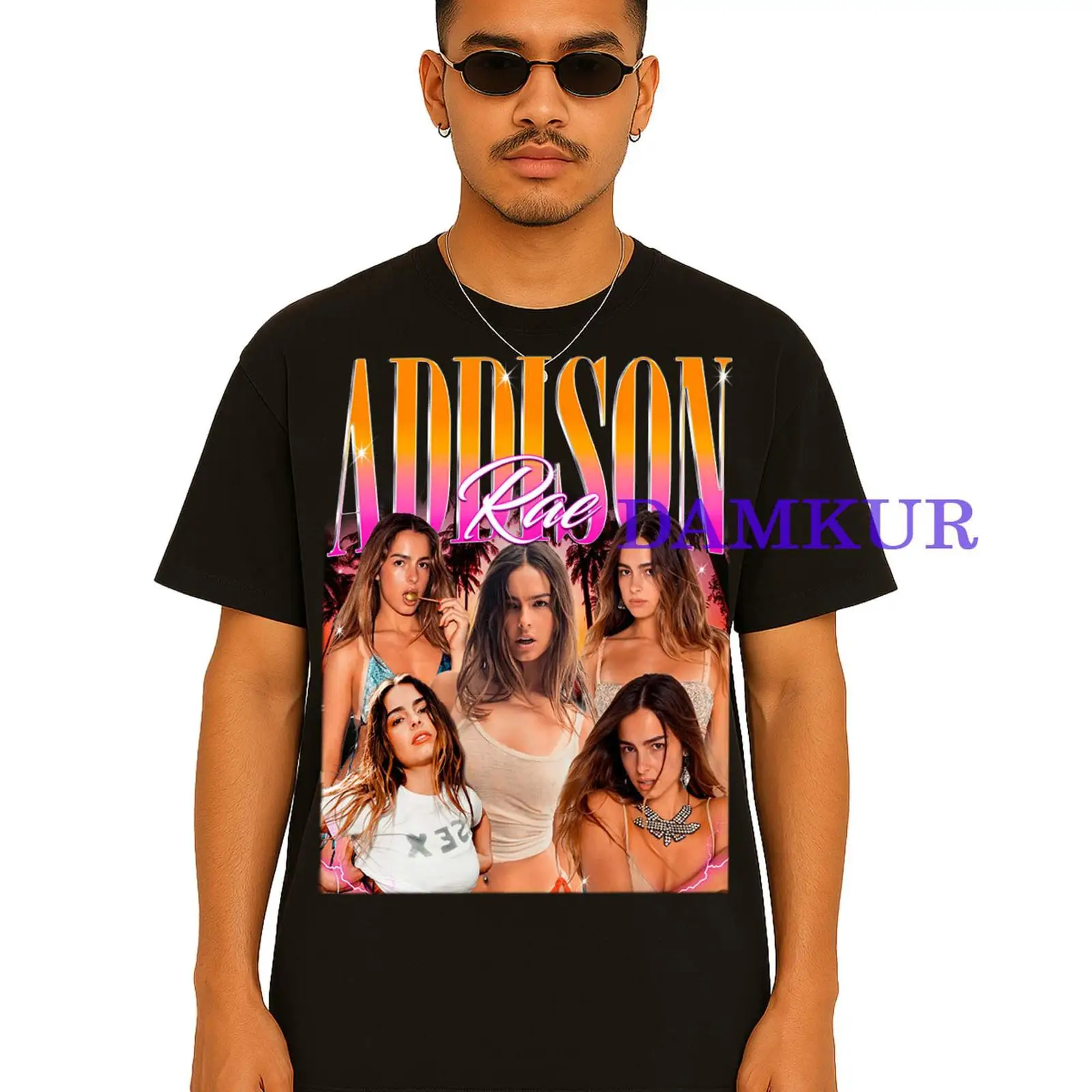 Vintage Fashion Influencers - เสื้อยืดวินเทจ Addison Rae Bootleg สไตล์ฮิปฮอป สำหรับแฟนคลับ