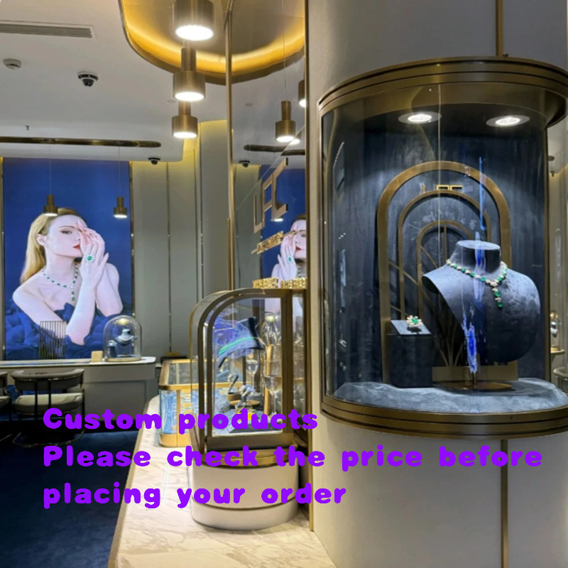 Vintage Fashion Exhibition - แท่นโชว์เครื่องประดับสไตล์วินเทจพร้อมแผงกระจก สำหรับร้านค้าแฟชั่นโชว์รูมและการจัดแสดง