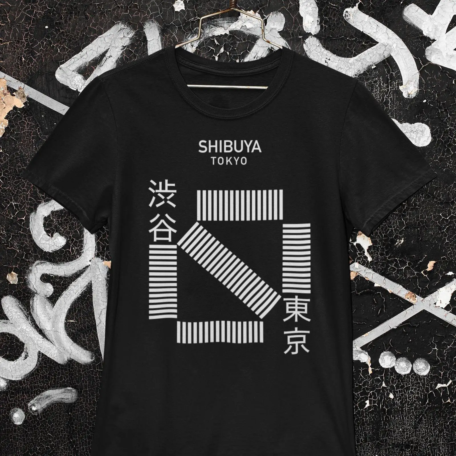 Vintage Fashion Tokyo - เสื้อยืดลายญี่ปุ่น Shibuya Crossing สไตล์มินิมอล โตเกียว สำหรับผู้ชายและผู้หญิง