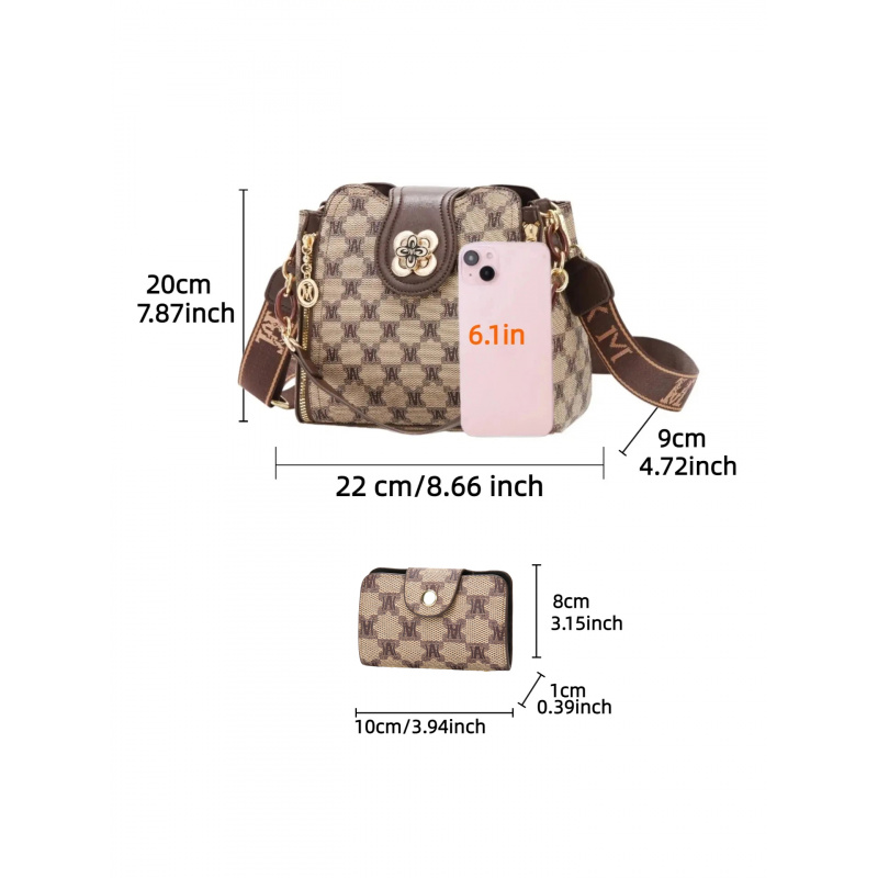 กระเป๋าสะพายไหล่พิมพ์ลายตัวอัก - Vintage Fashion Women บทวิจารณ์และราคา