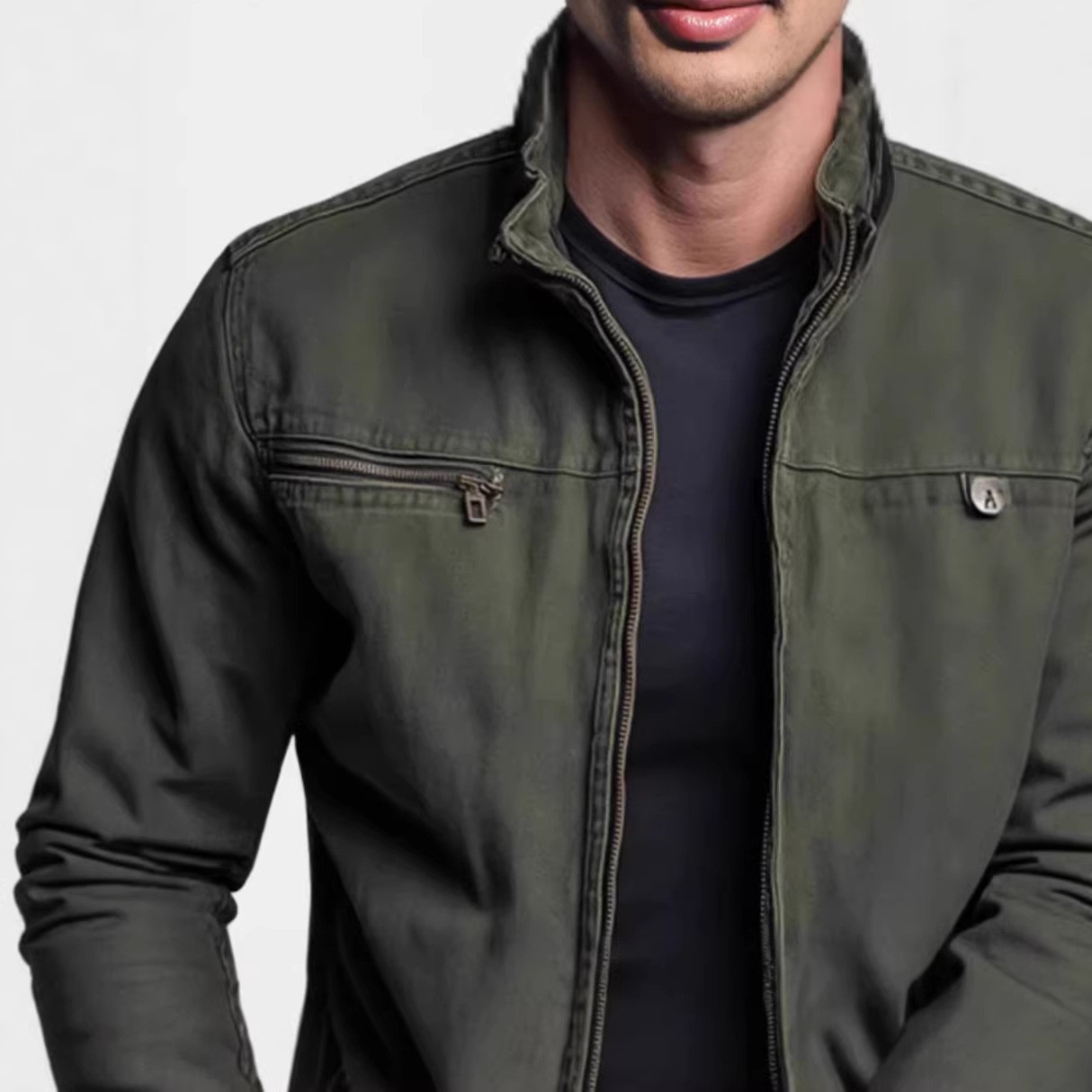 เสื้อแจ็คเก็ตผู้หญิงผ้าฝ้าย คอ - Vintage Zipper บทวิจารณ์และราคา