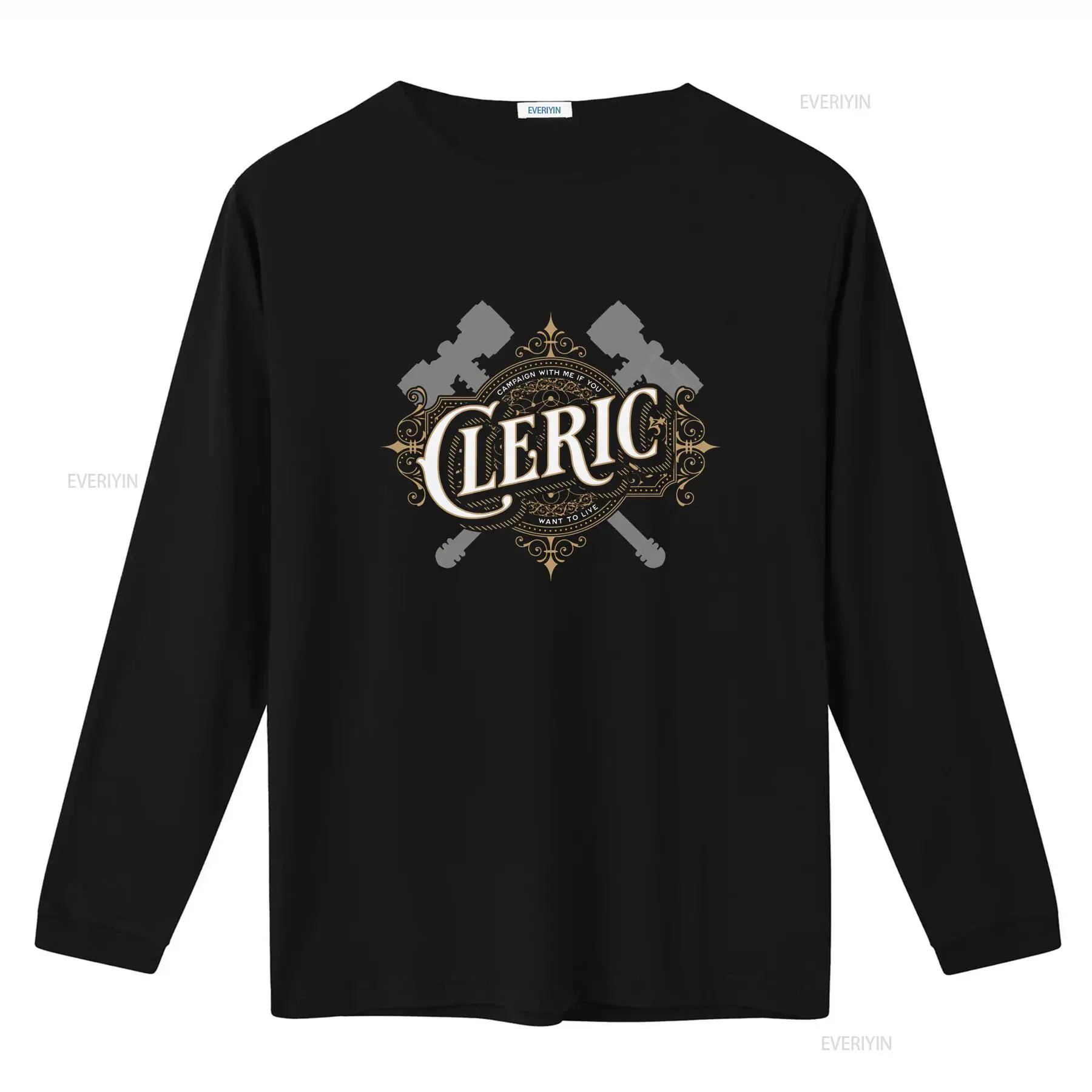 เสื้อยืด DnD Cleric ลายตัวอักษ - Vintage Fashion Font บทวิจารณ์และราคา