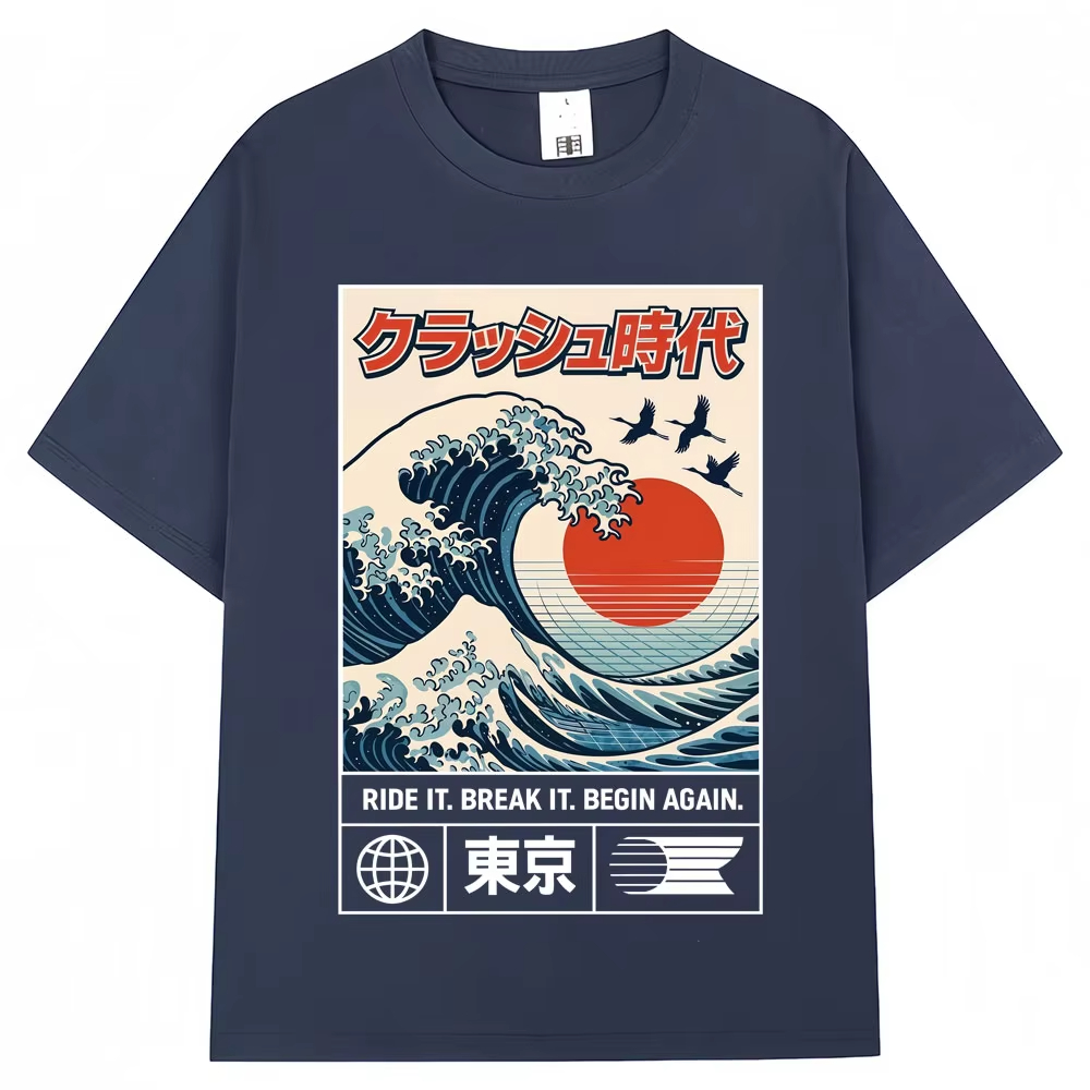 เสื้อยืดลายคลื่นฮอกไคโดสไตล์ญี - Vintage Fashion Tokyo บทวิจารณ์และราคา