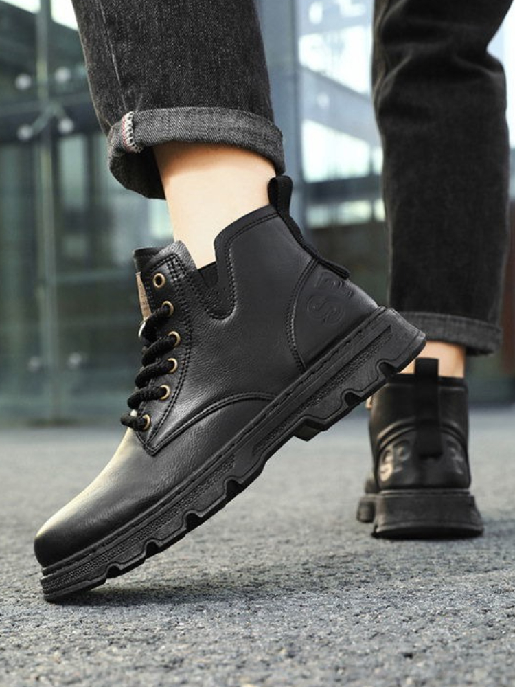 ​ รองเท้าบูทหนังหุ้มข้อสูงแบบม - Vintage Zipper บทวิจารณ์และราคา