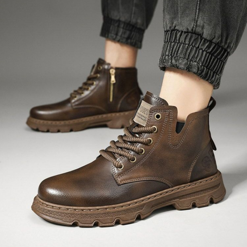​ รองเท้าบูทหนังหุ้มข้อสูงแบบม - Vintage Zipper บทวิจารณ์และราคา