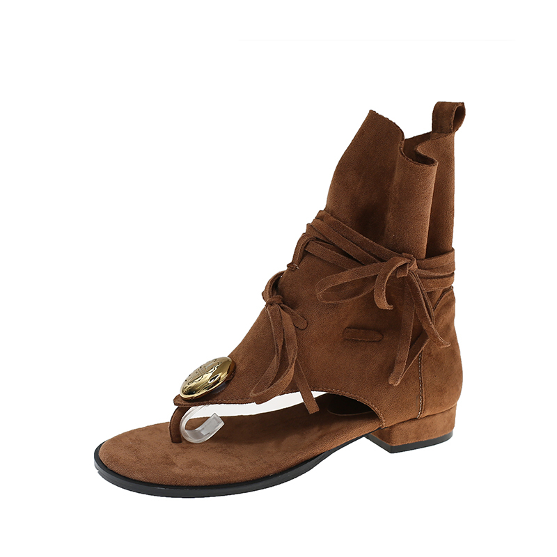 รองเท้าแตะแบบรัดส้นตกแต่งโลหะส - Vintage Fashion Ladies บทวิจารณ์และราคา