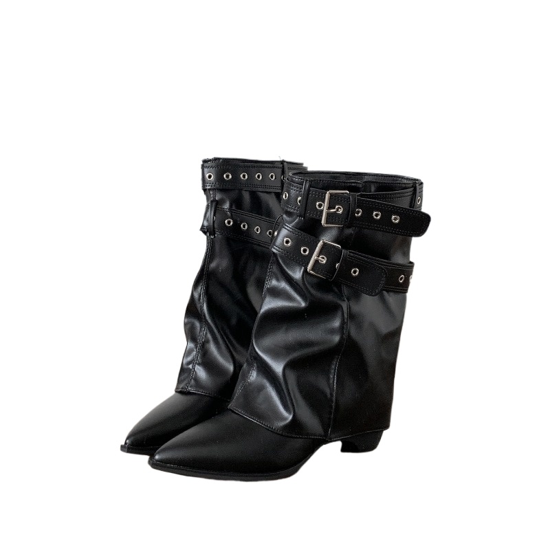 รองเท้าบูทผู้หญิงแบบสวม ดีไซน์ - Vintage Fashion Ladies บทวิจารณ์และราคา