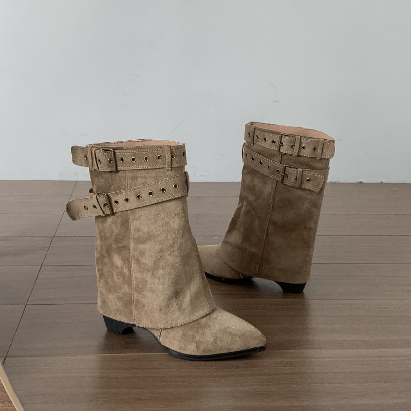 รองเท้าบูทผู้หญิงแบบสวม ดีไซน์ - Vintage Fashion Ladies บทวิจารณ์และราคา