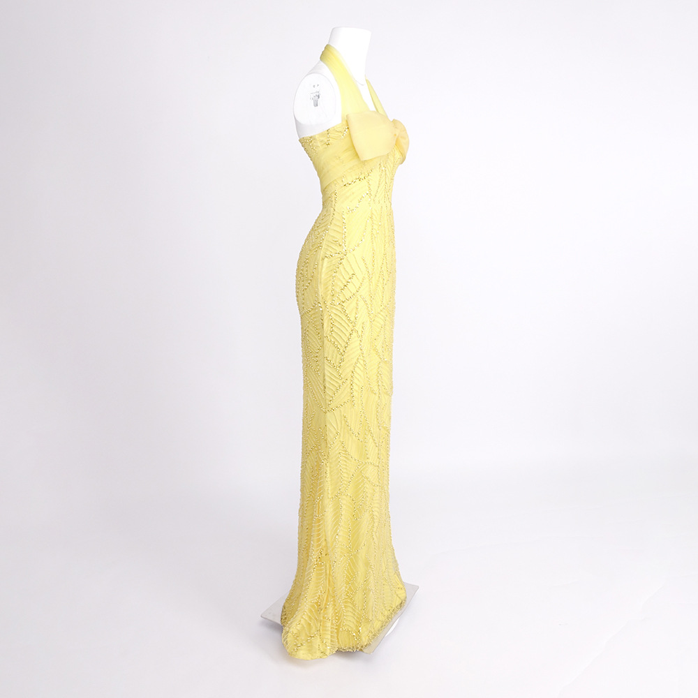 ชุดราตรีสีเหลืองวินเทจประดับเล - Vintage Fashion Exhibition บทวิจารณ์และราคา