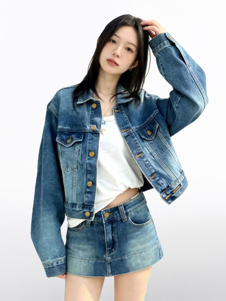 ชุดเดนิม 2 ชิ้นสไตล์วินเทจอเมร - Vintage Fashion Retro Outfit บทวิจารณ์และราคา