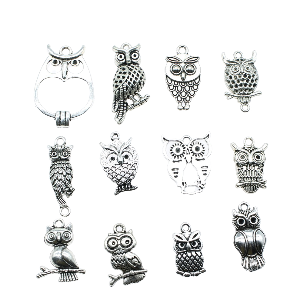 10pcs Charms นกฮูกโบราณเงินสีน - Vintage Fashion Nova บทวิจารณ์และราคา