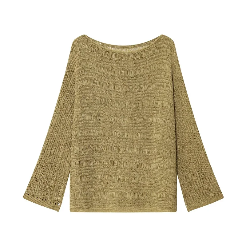 เสื้อสเวตเตอร์ถักคอเรือสไตล์วิ - Vintage Fashion Women บทวิจารณ์และราคา