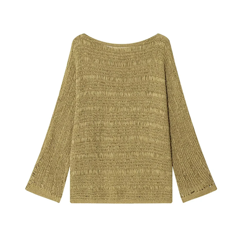เสื้อสเวตเตอร์ถักคอเรือสไตล์วิ - Vintage Fashion Women บทวิจารณ์และราคา