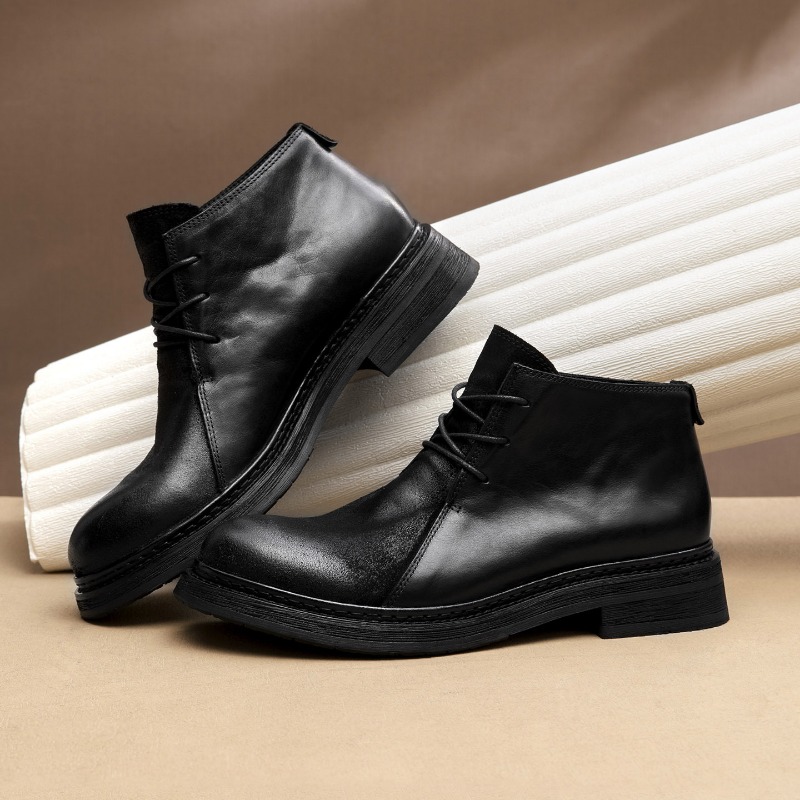 รองเท้าบูทหนังแท้สไตล์วินเทจสำ - Vintage Fashion Style บทวิจารณ์และราคา