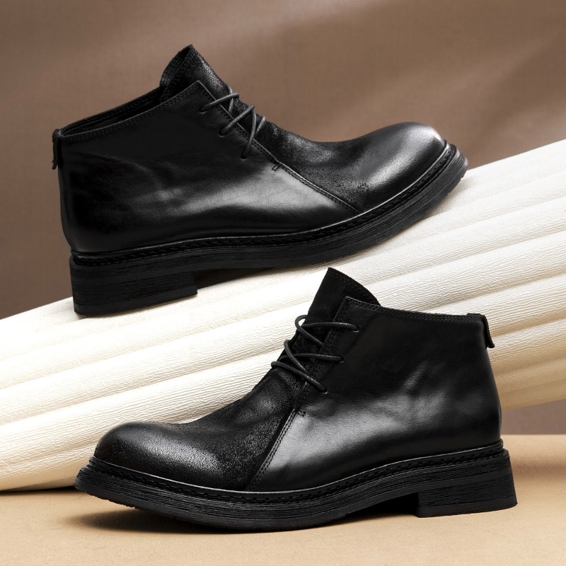 รองเท้าบูทหนังแท้สไตล์วินเทจสำ - Vintage Fashion Style บทวิจารณ์และราคา