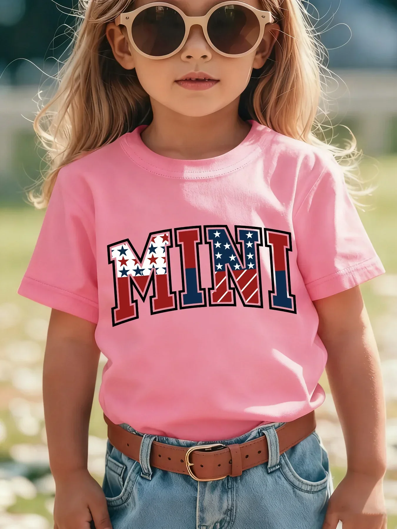เสื้อยืดเด็กแขนสั้นลายธงชาติอเ - Vintage Fashion Font บทวิจารณ์และราคา