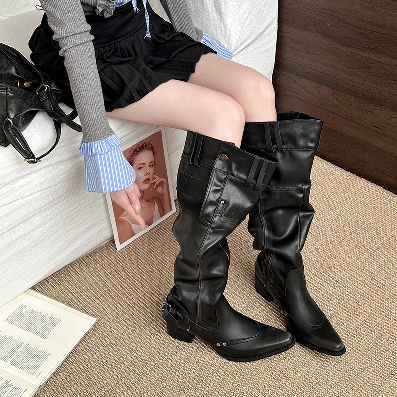 รองเท้าสตรีวินเทจผู้หญิงเข่าสู - Vintage Style Women Fashion บทวิจารณ์และราคา