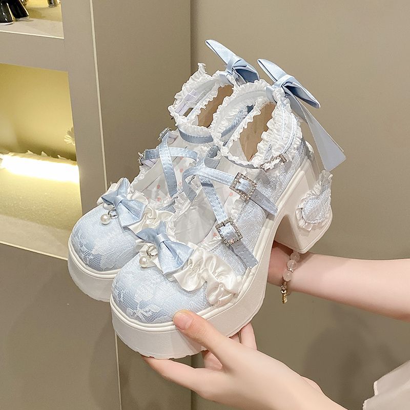 รองเท้าส้นตึกแบบแมรี่เจนสไตล์ว - Vintage Style Women Fashion บทวิจารณ์และราคา