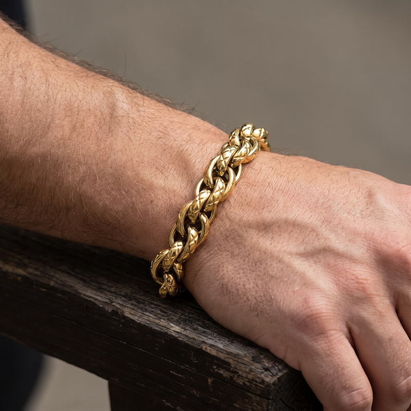 สร้อยข้อมือคิวบันแบบหนา 11 มม. - Z Vintage Fashion บทวิจารณ์และราคา