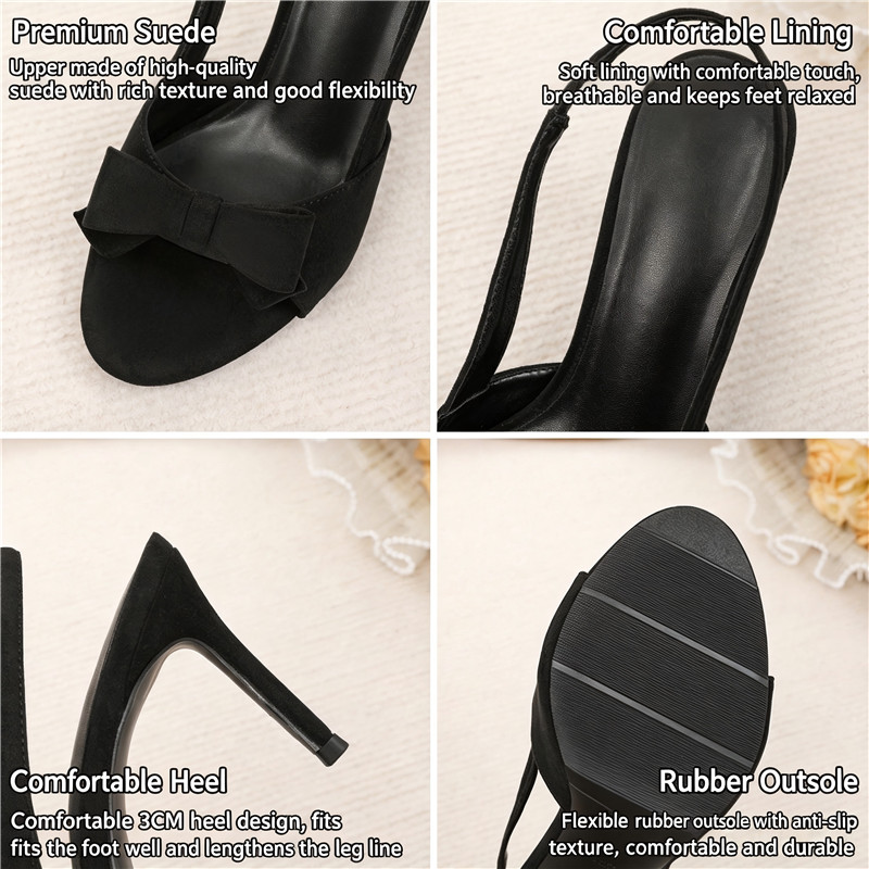 รองเท้าส้นสูงแบบเปิดส้นประดับโ - Vintage Fashion Ladies บทวิจารณ์และราคา