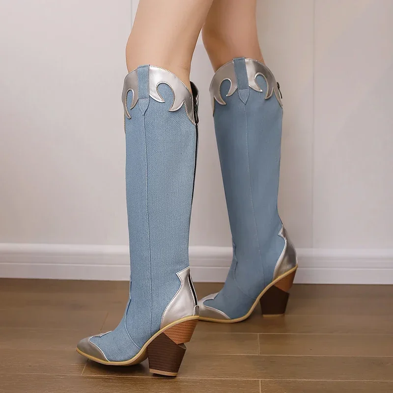 ขนาดใหญ่ Western ผู้หญิงเข่ารอ - Vintage Zipper บทวิจารณ์และราคา