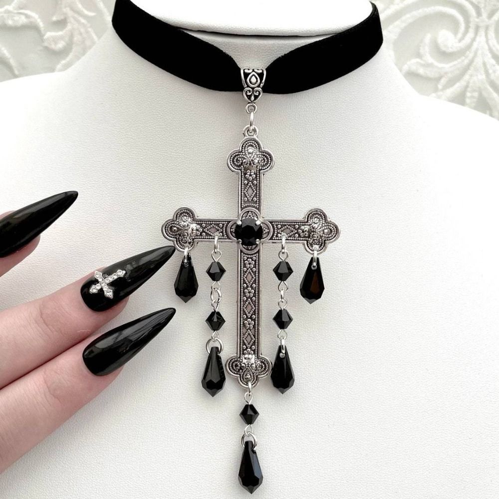 สร้อยคอจี้กางเขนขนาดใหญ่สไตล์เ - Vintage Fashion Retro Outfit บทวิจารณ์และราคา