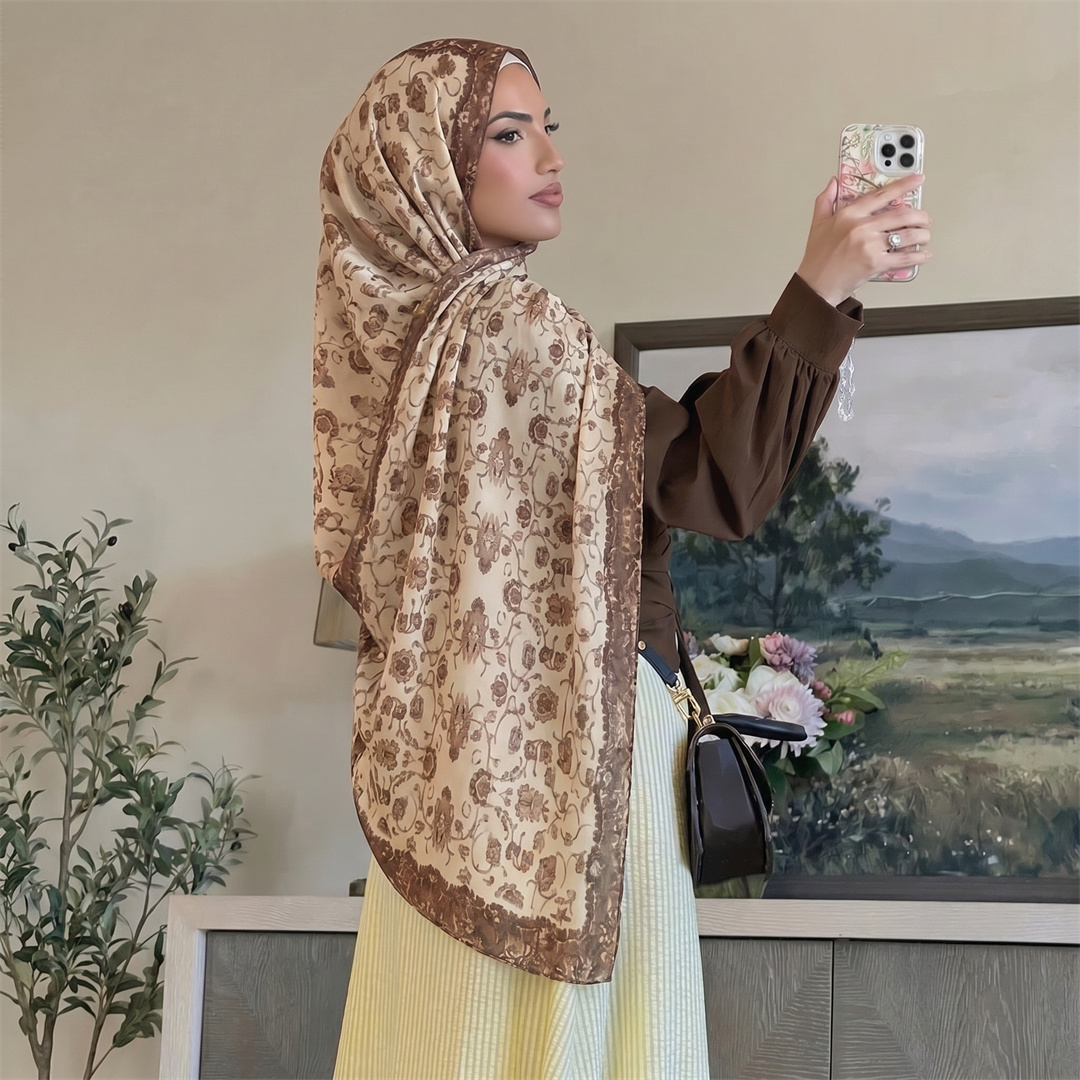 ผ้าคลุมศีรษะลายดอกไม้สไตล์วินเ - Vintage Fashion Women บทวิจารณ์และราคา